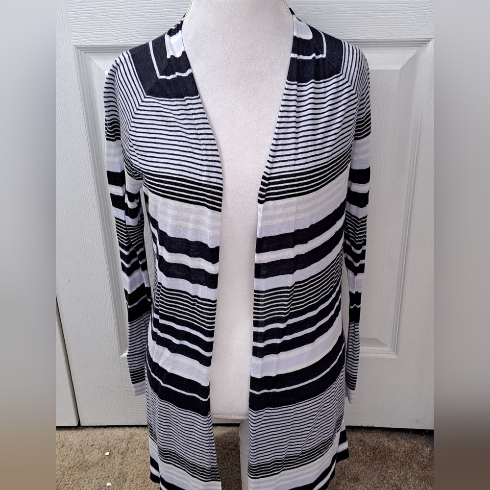 Loft Women's Stripe Open Cardigan Size M